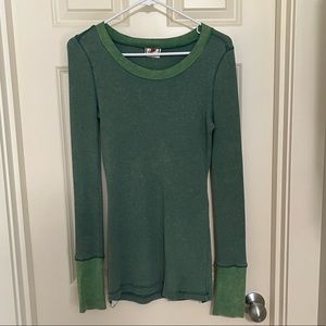 Free people green long sleeve shirt size medium